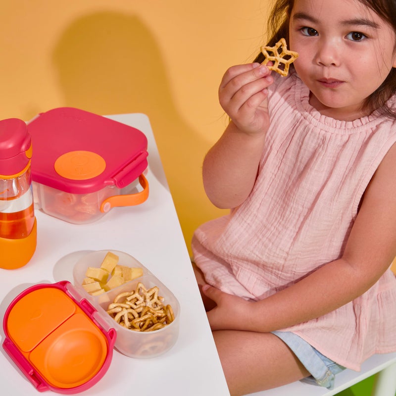 b.box Snack Box for Kids & Toddlers: 2 Compartment Snack Containers, Mini Bento Box, Lunch Box. Leak Proof, BPA free, Dishwasher safe. School Supplies. Ages 4 months+ (Indigo Rose, 12oz capacity) - Image 4